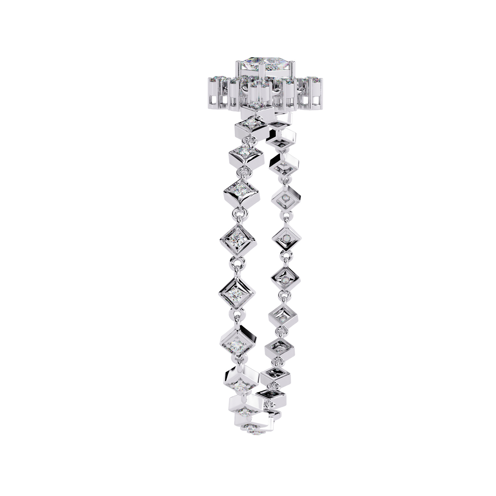 Diamond Tennis Bracelet animation renders 3dm stl details  3D print model_18