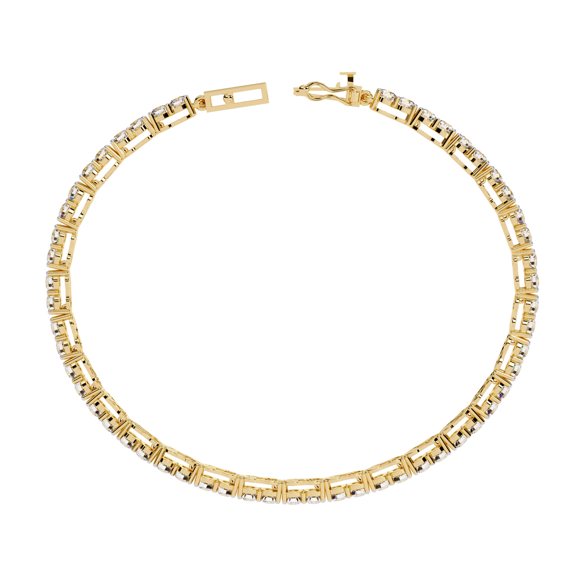 Diamond Tennis Bracelet animation renders 3dm stl details 3D print model_9