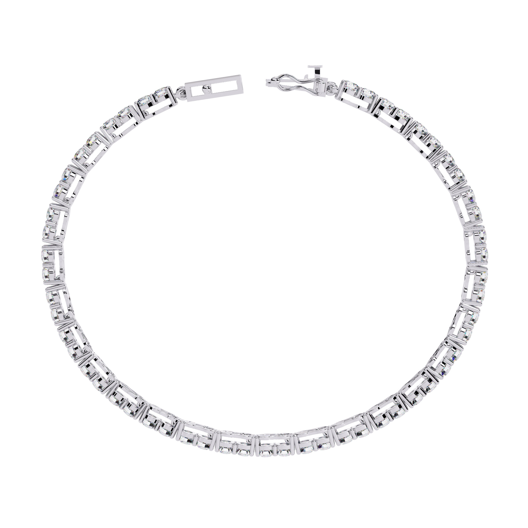 Diamond Tennis Bracelet animation renders 3dm stl details 3D print model_8