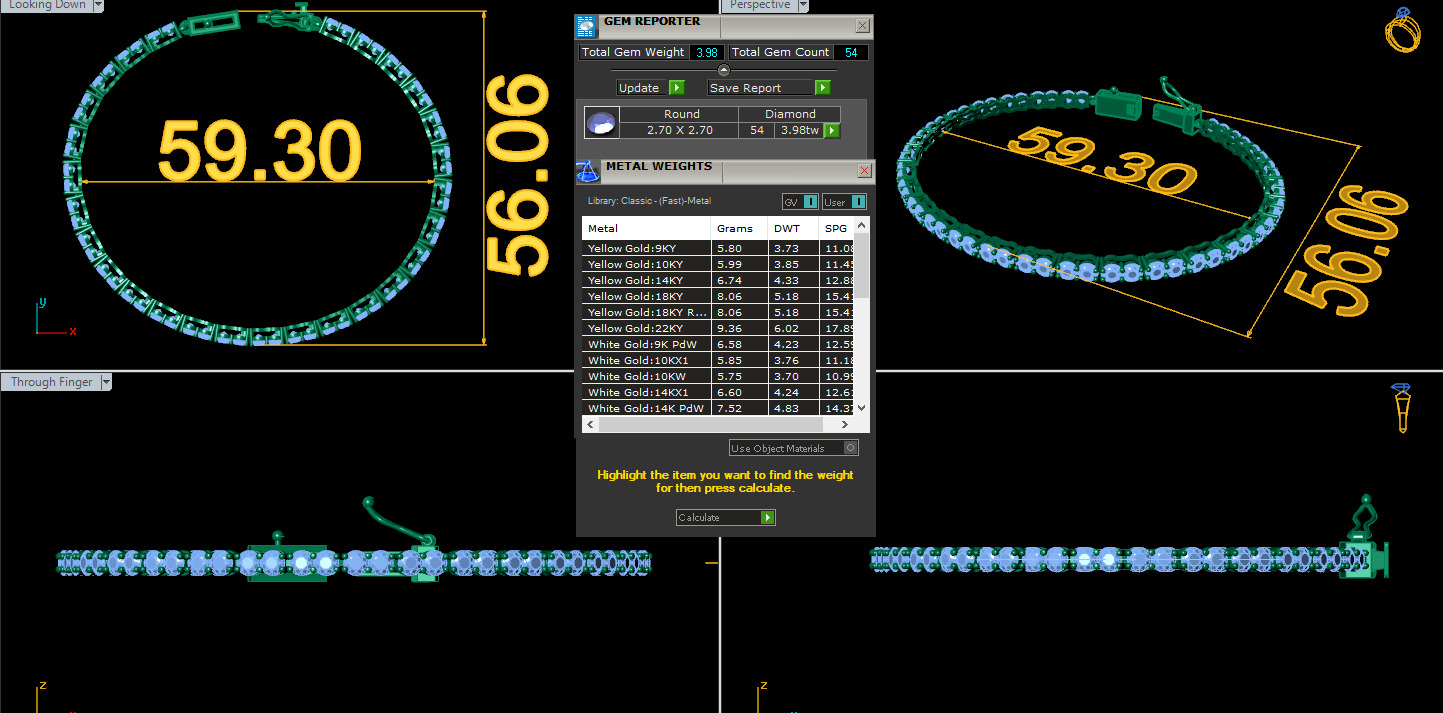 Diamond Tennis Bracelet animation renders 3dm stl details 3D print model_5