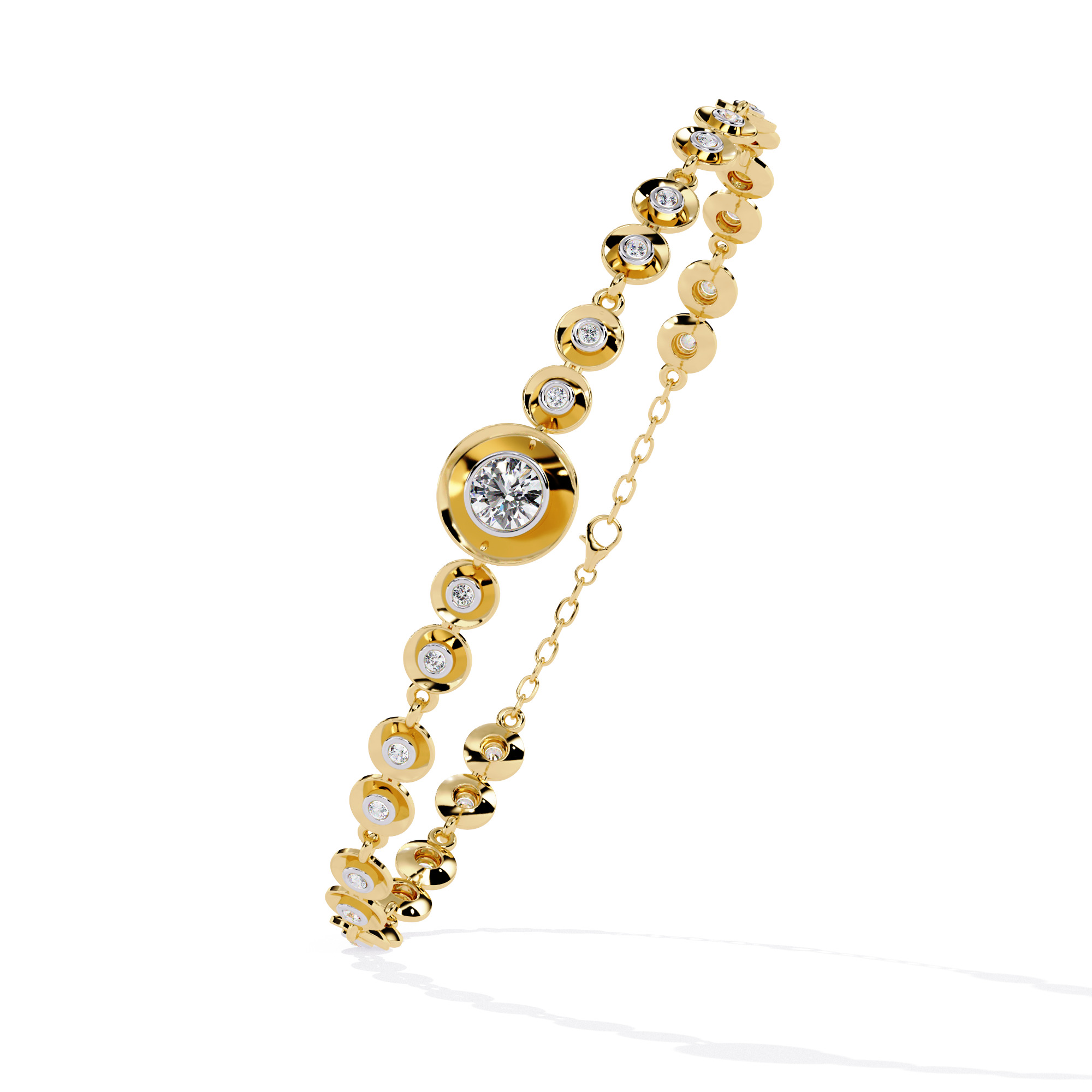 Diamond Tennis Bracelet animation renders 3dm stl details 3D print model_1