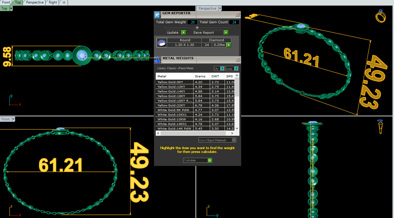 Diamond Tennis Bracelet animation renders 3dm stl details 3D print model_3