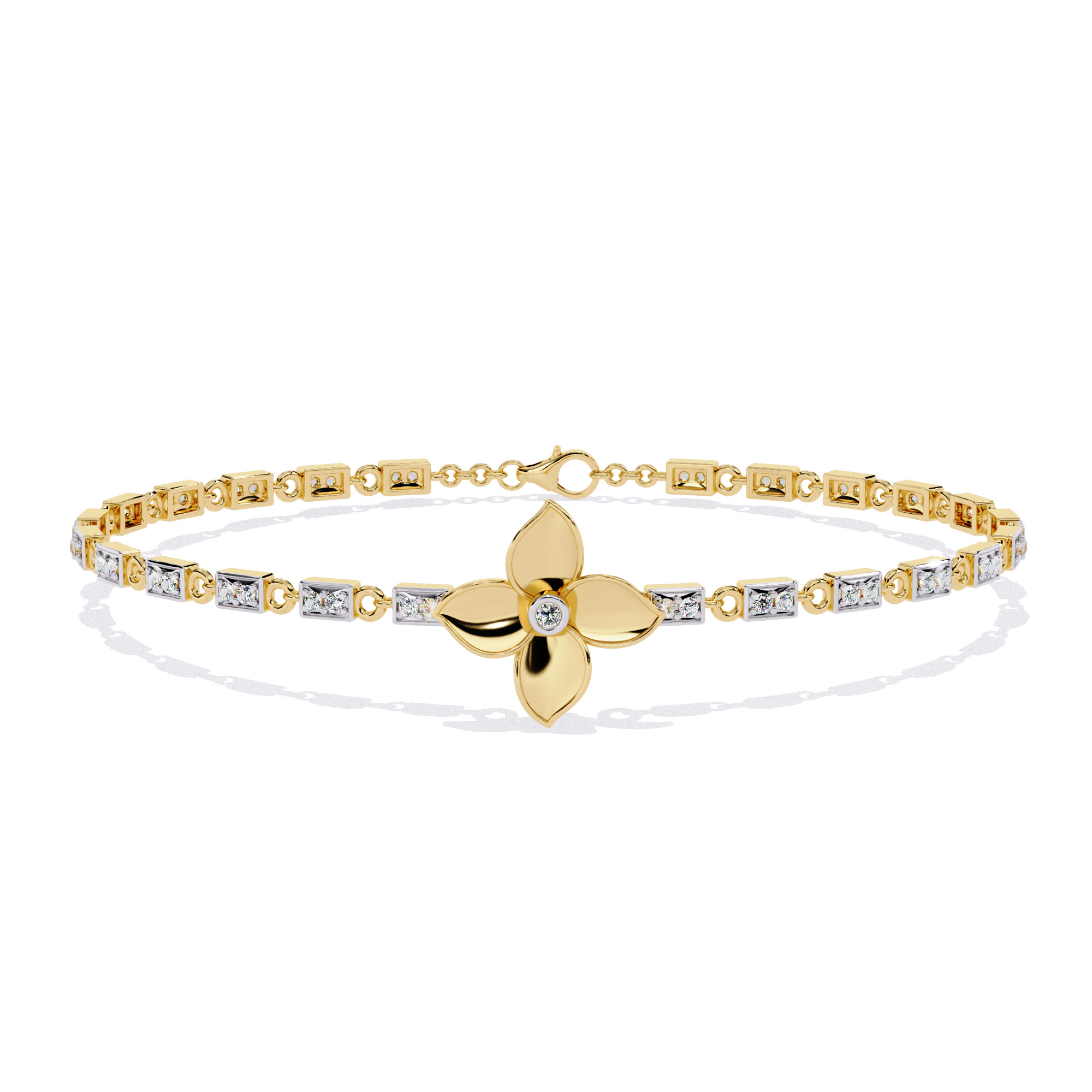 Flower Tennis Bracelet animation renders 3dm stl details 3D print model_17