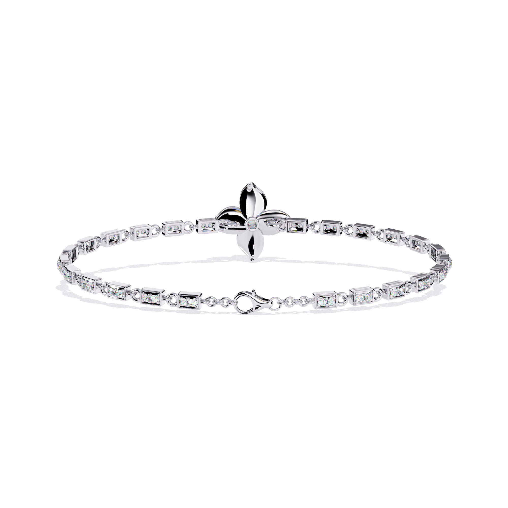 Flower Tennis Bracelet animation renders 3dm stl details 3D print model_15