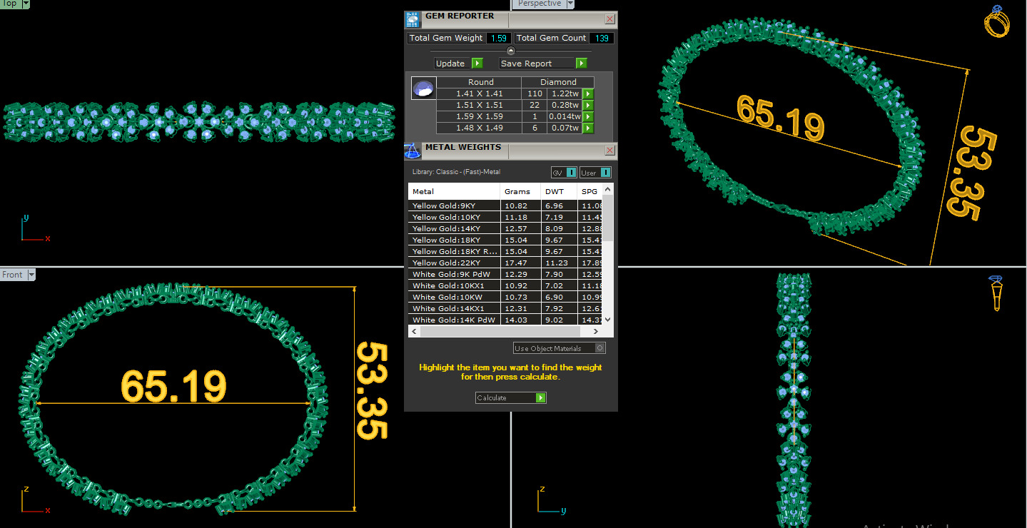 Diamond Bracelet animation renders 3dm stl details 3D print model_4
