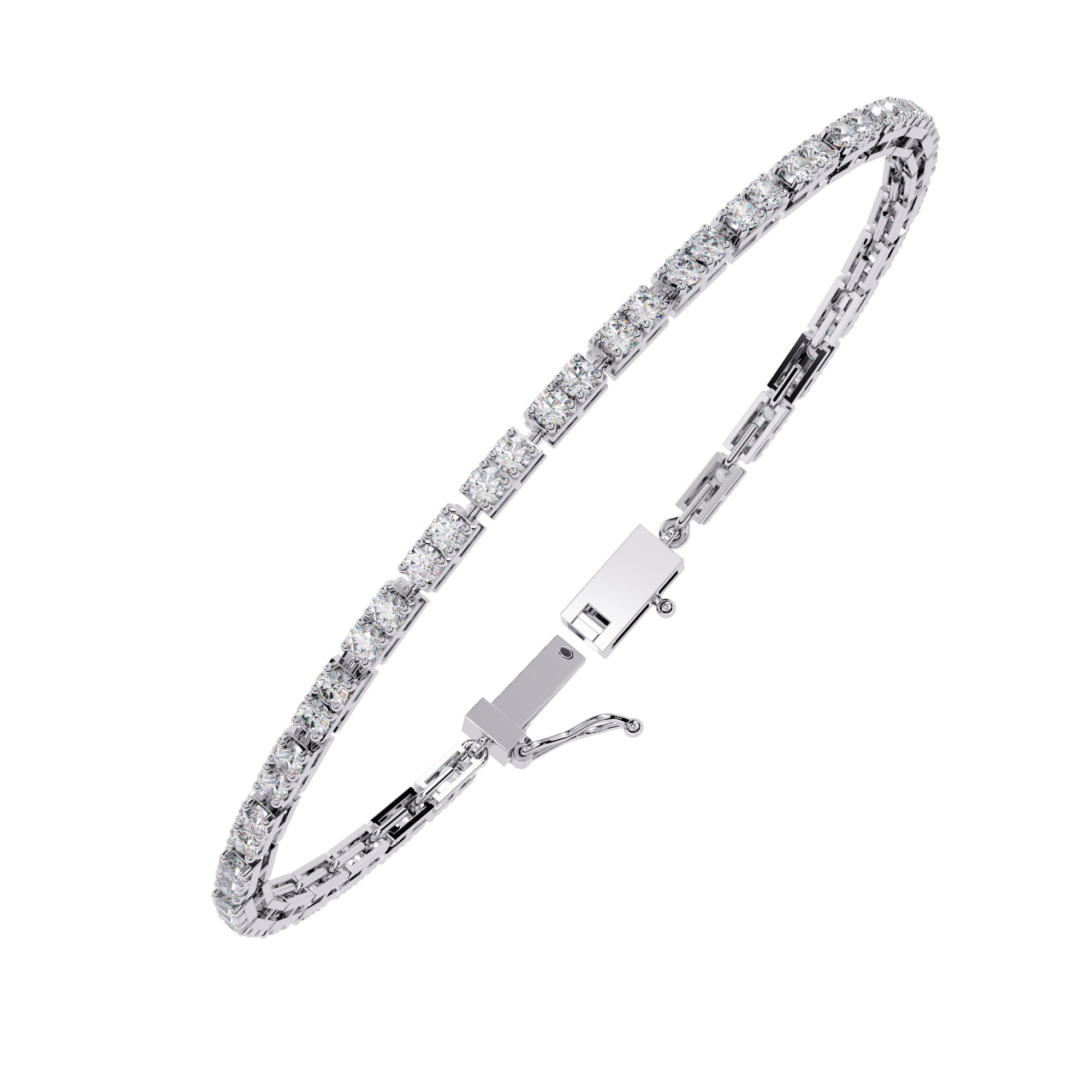Diamond Tennis Bracelet animation renders 3dm stl details 3D print model_2