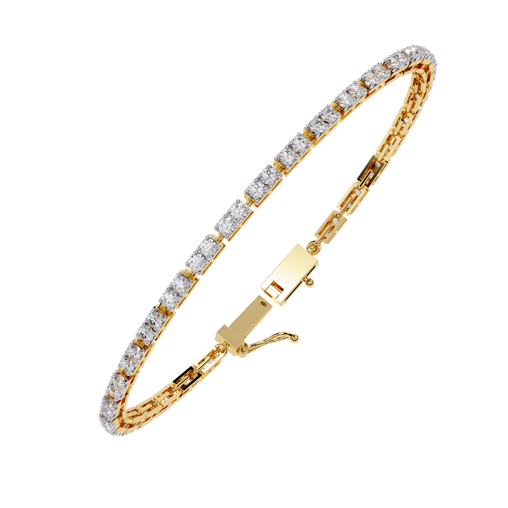 Diamond Tennis Bracelet animation renders 3dm stl details 3D print model_1