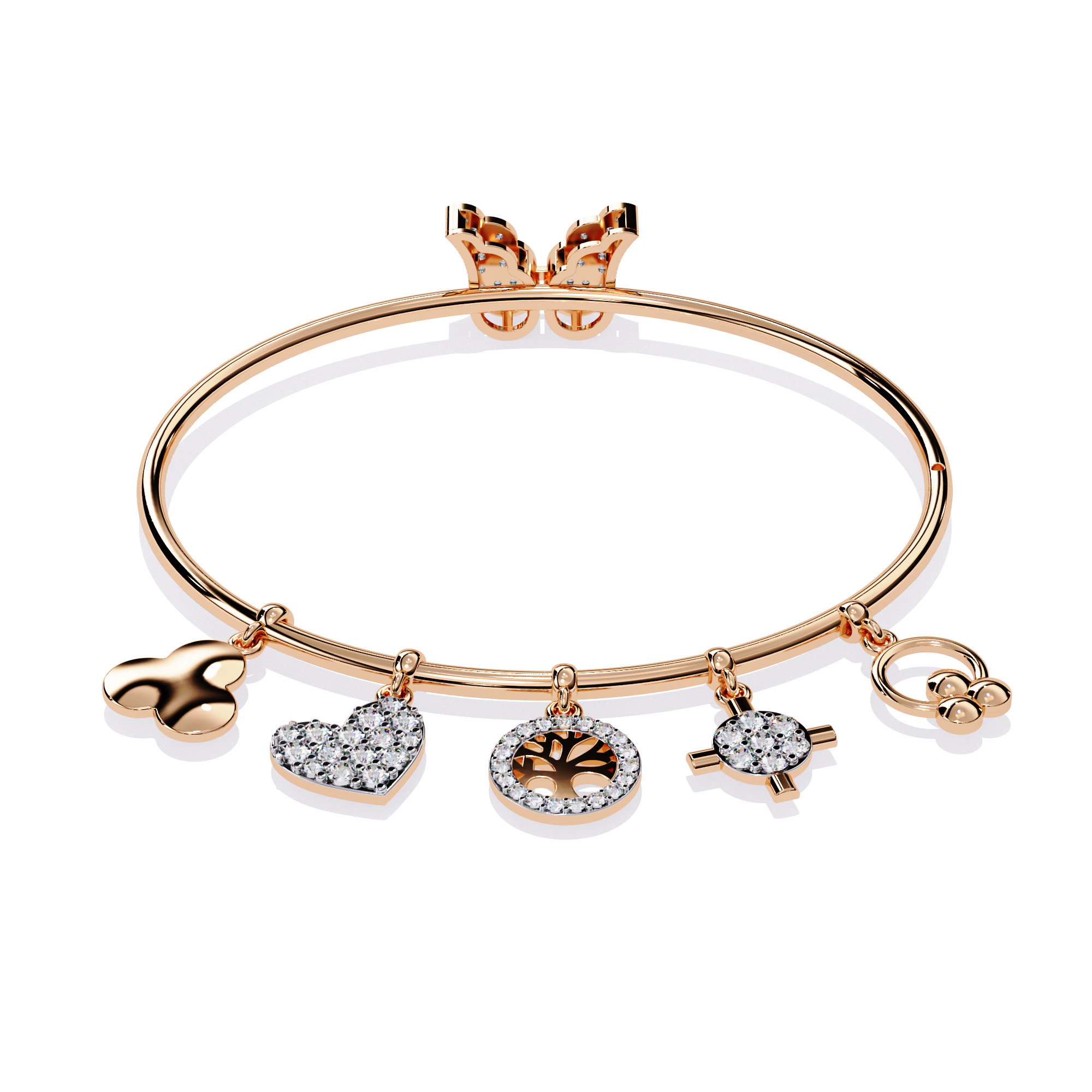 Diamond butterfly Bracelet animation renders 3dm stl details 3D print model_5