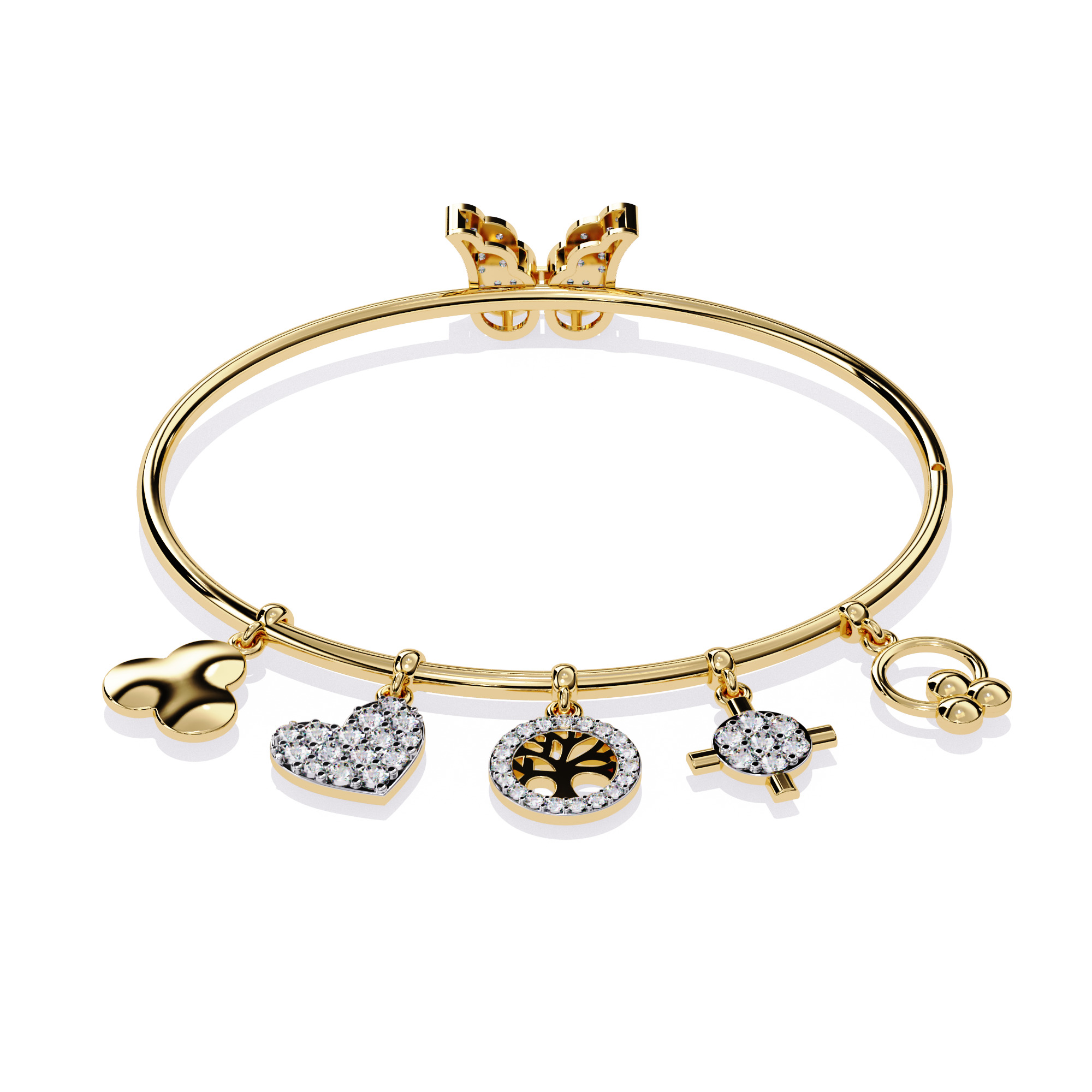 Diamond butterfly Bracelet animation renders 3dm stl details 3D print model_15
