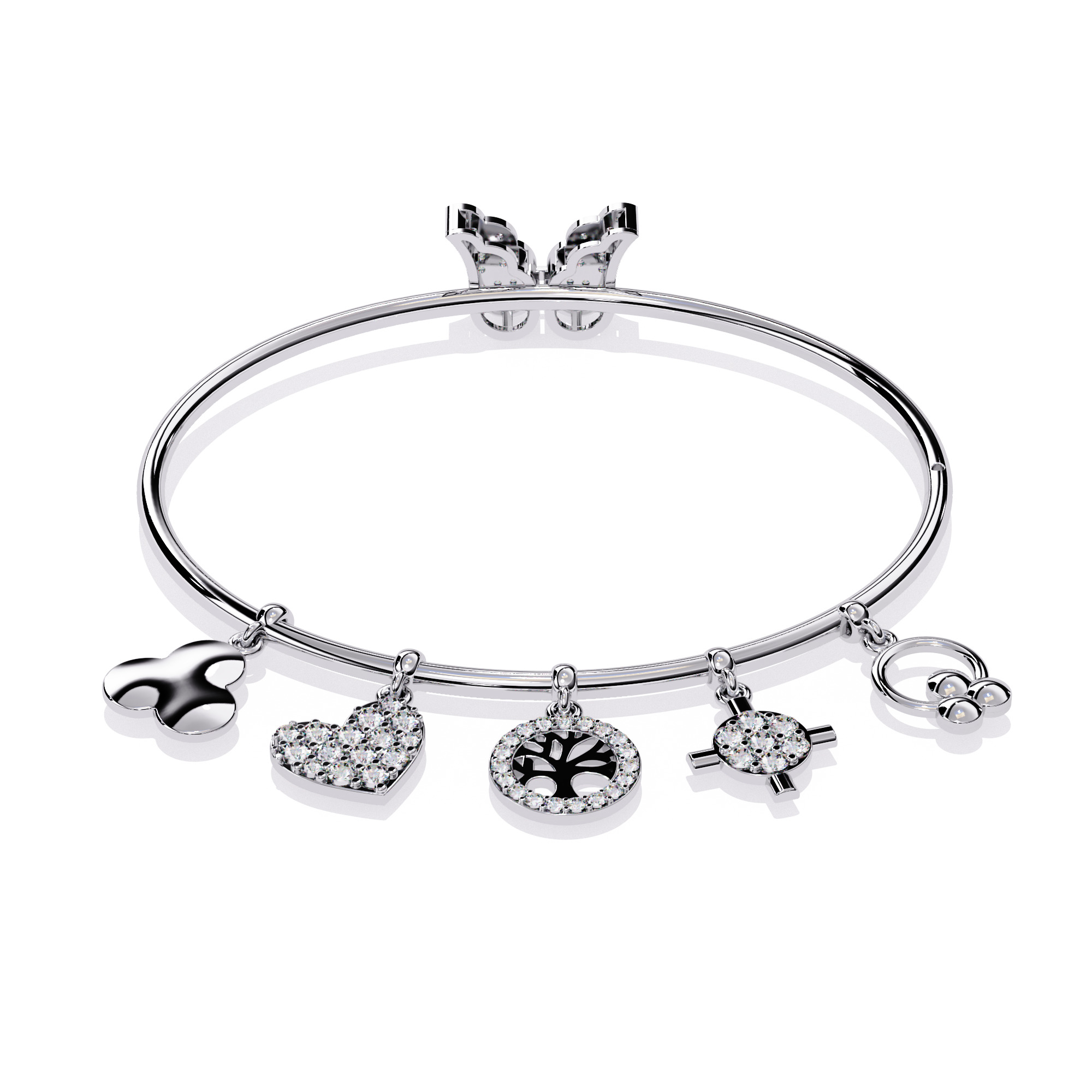 Diamond butterfly Bracelet animation renders 3dm stl details 3D print model_16