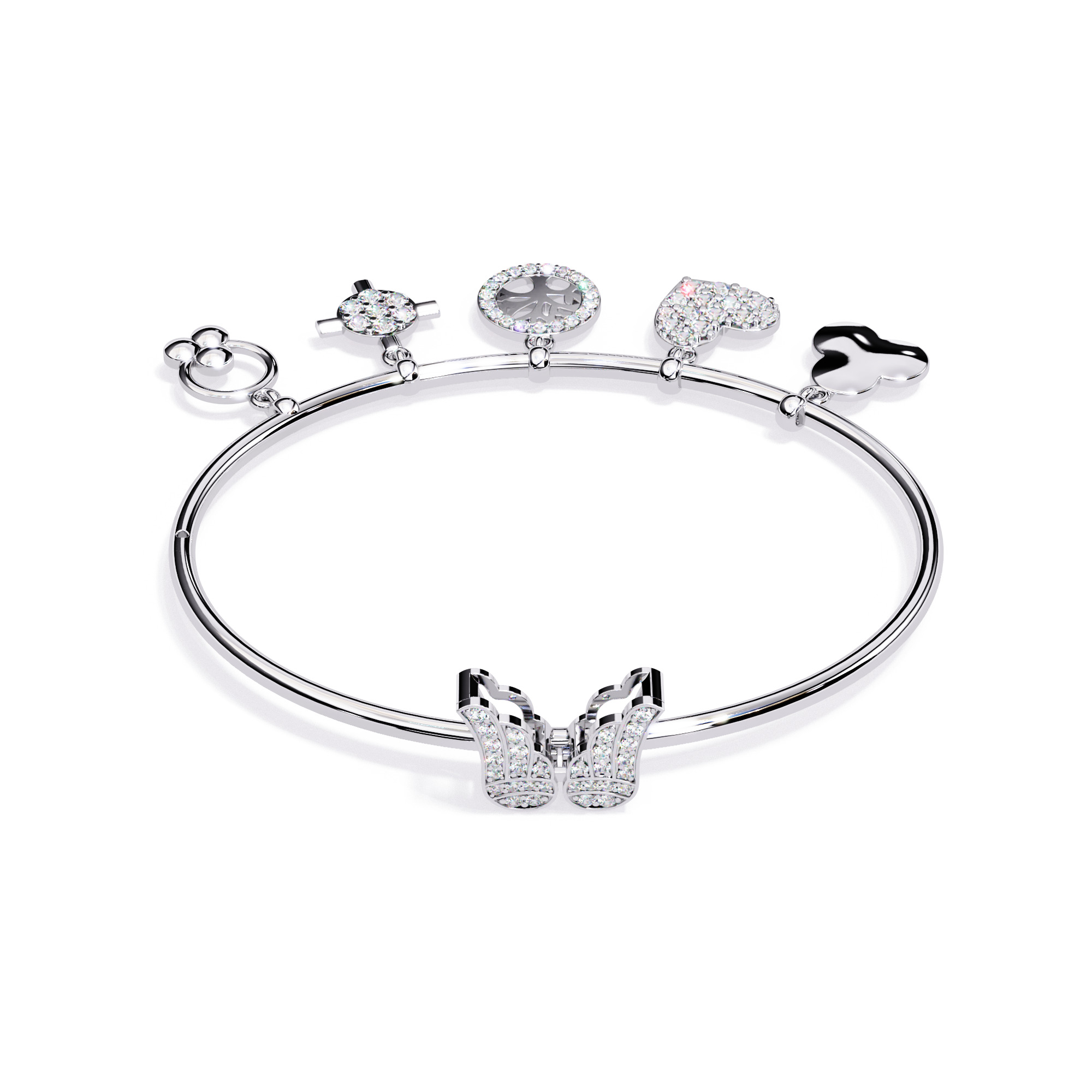 Diamond butterfly Bracelet animation renders 3dm stl details 3D print model_2