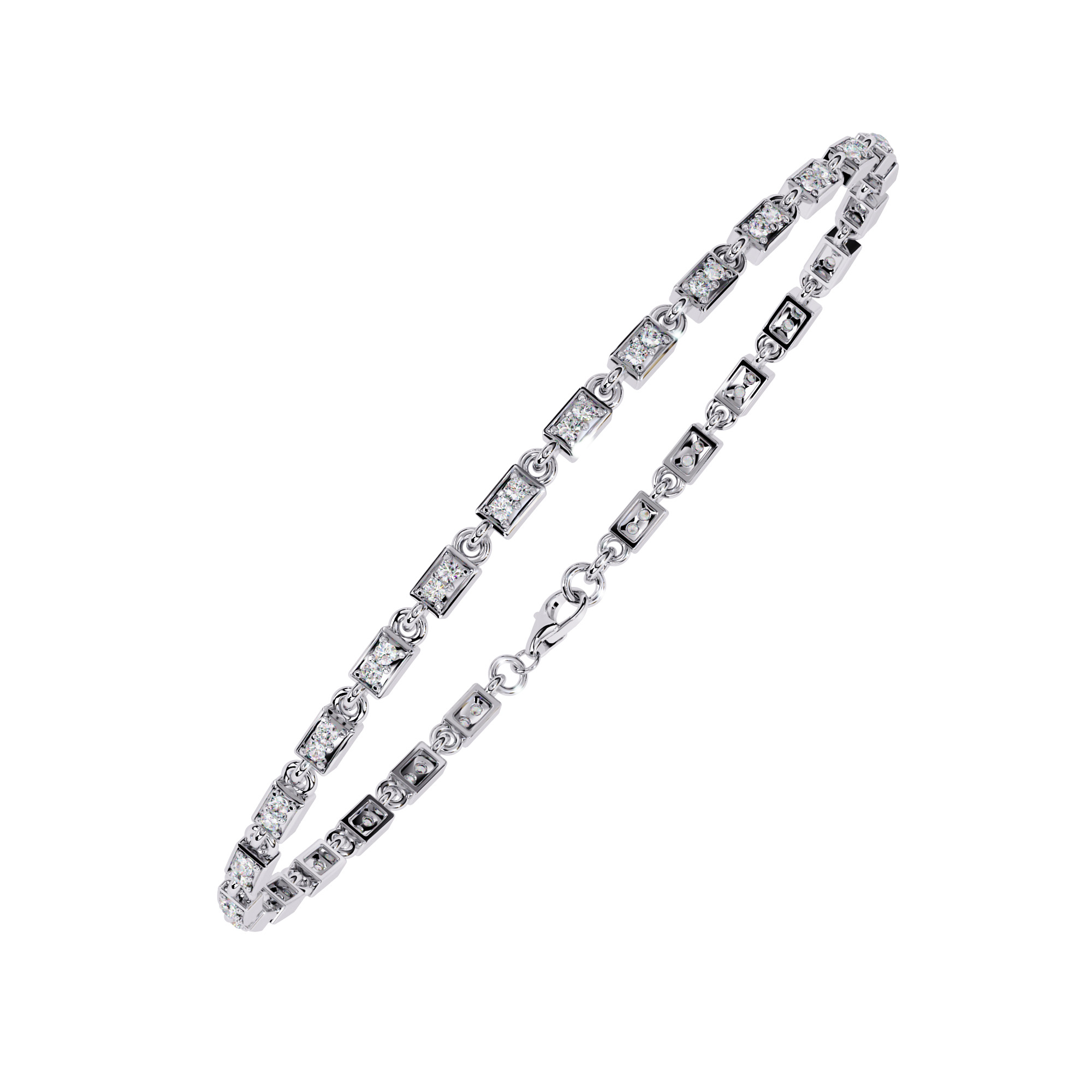 Diamond Tennis Bracelet animation renders 3dm stl details 3D print model_2