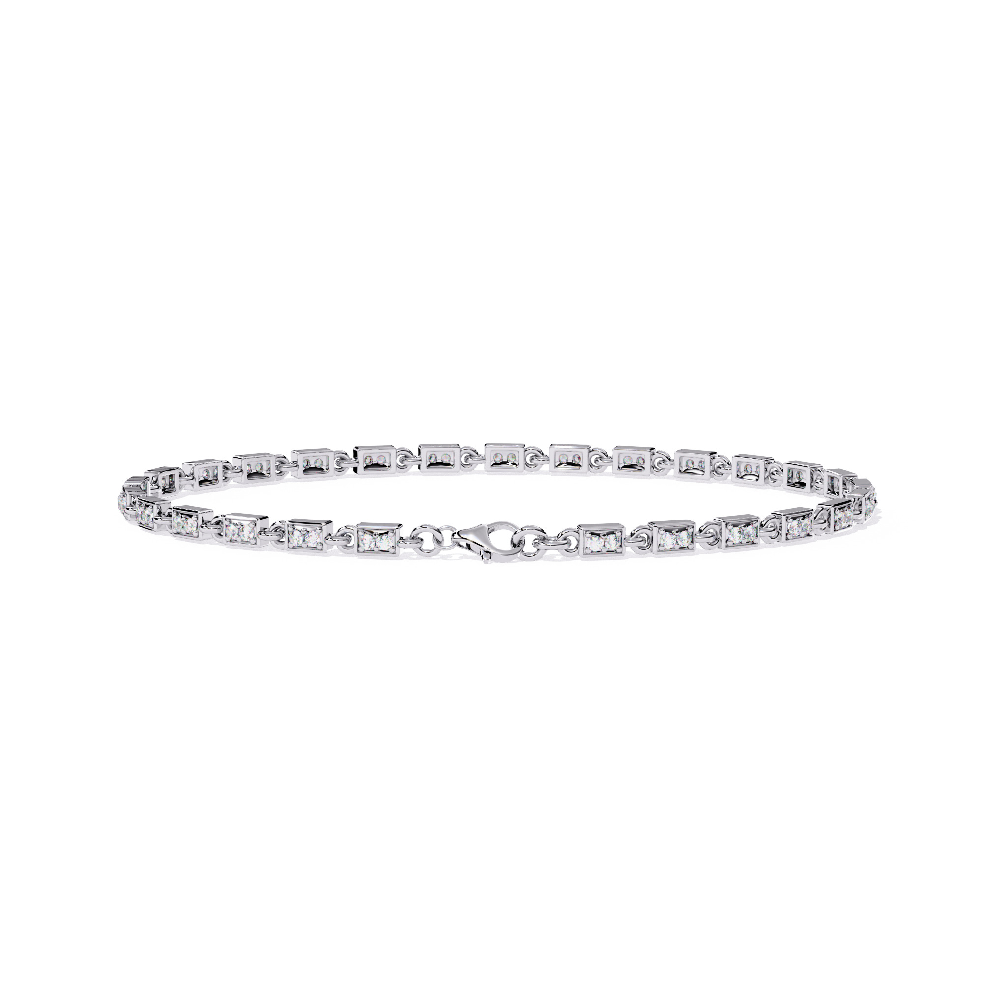 Diamond Tennis Bracelet animation renders 3dm stl details 3D print model_11