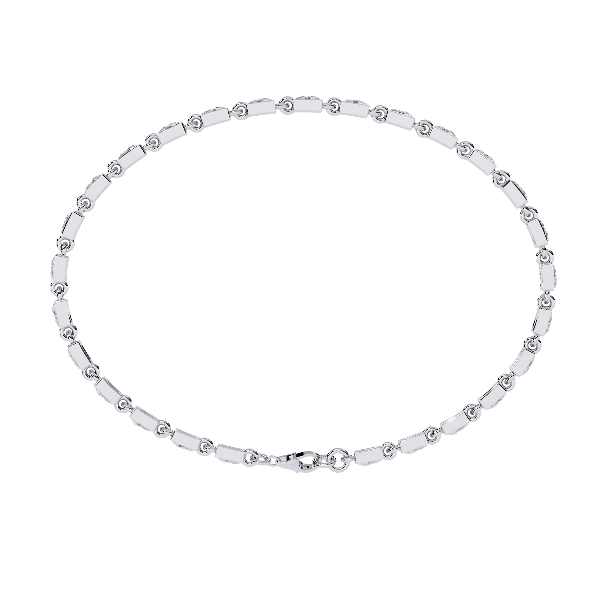 Diamond Tennis Bracelet animation renders 3dm stl details 3D print model_5