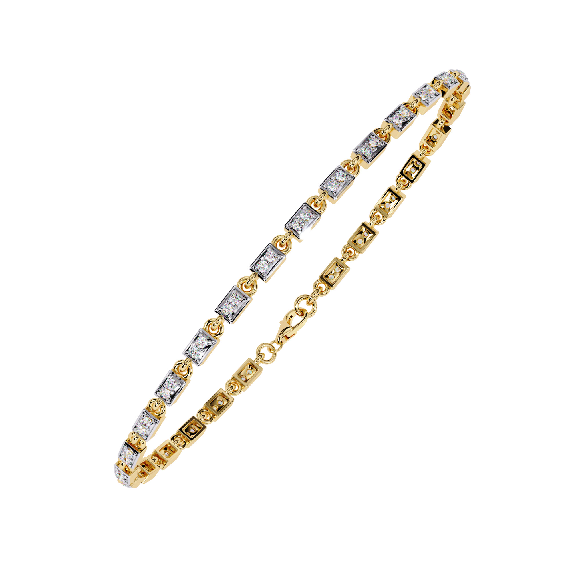 Diamond Tennis Bracelet animation renders 3dm stl details 3D print model_1