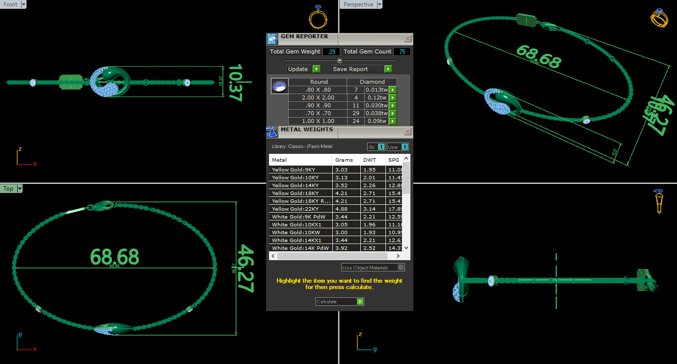 Diamond Bracelet animation renders 3dm stl details 3D print model_4