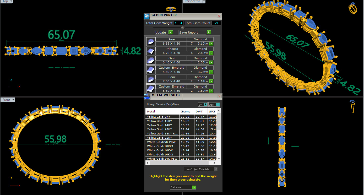 Diamond Tennis Bracelet animation renders 3dm stl details 3D print model_4