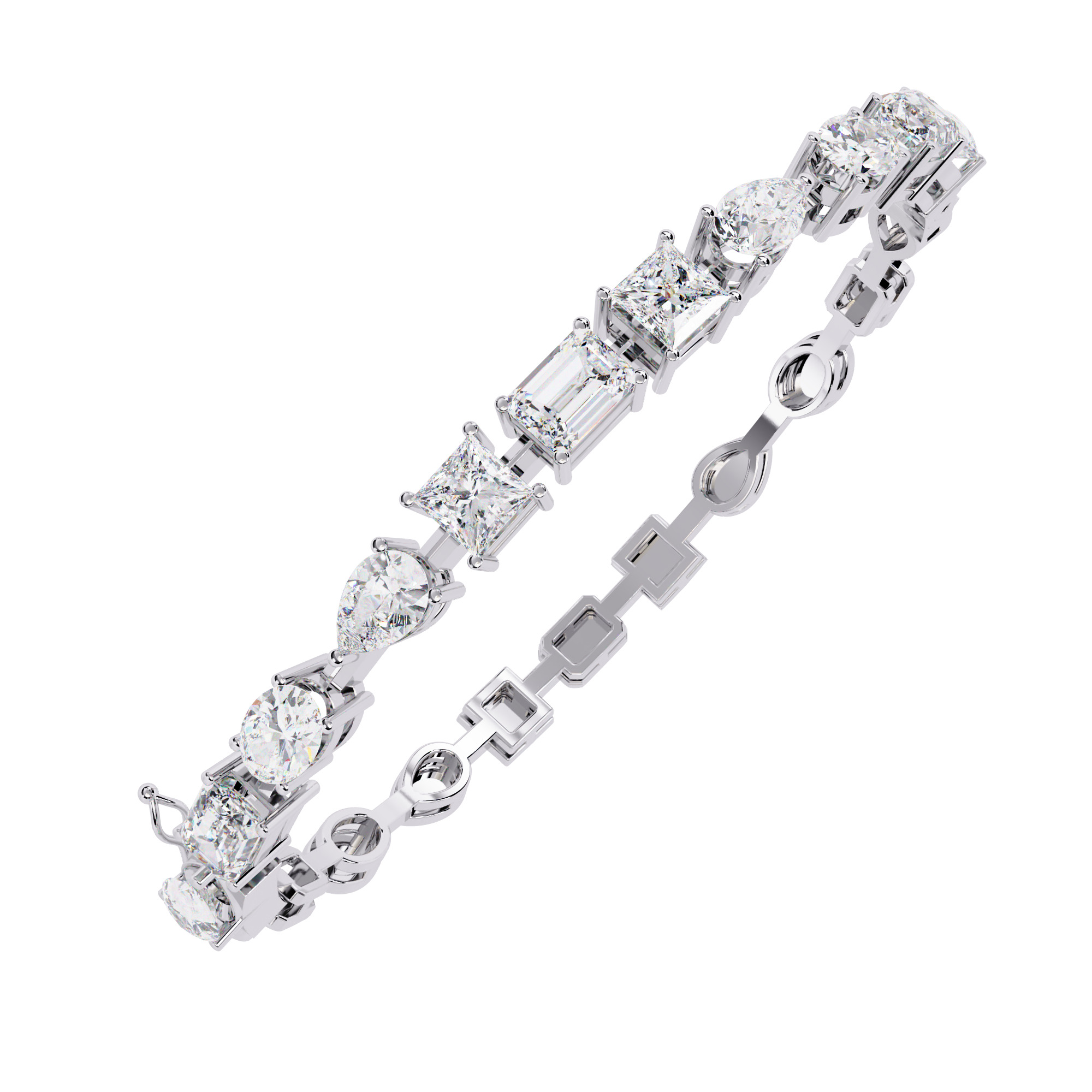 Diamond Tennis Bracelet animation renders 3dm stl details 3D print model_2