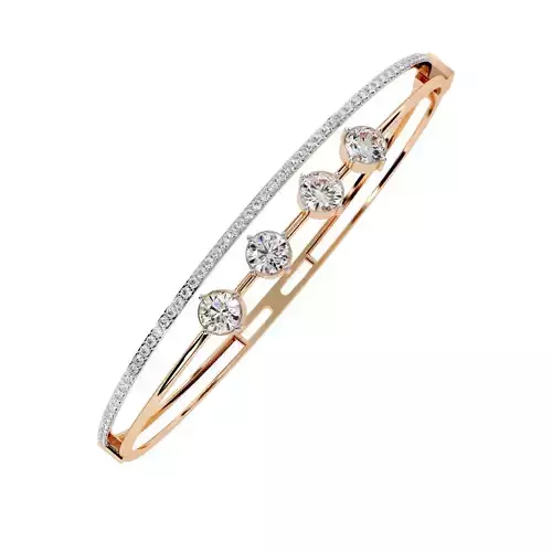 4 Solitaire Diamond Bracelet animation renders 3dm stl details 3D print model