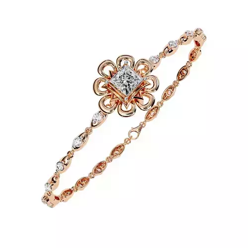 Diamond Flower Bracelet animation renders 3dm stl details