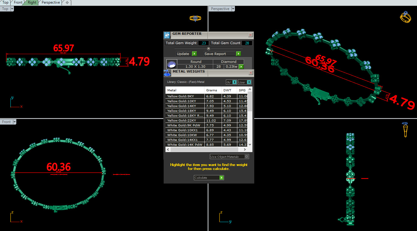 Diamond Bracelet animation renders 3dm stl details 3D print model_4