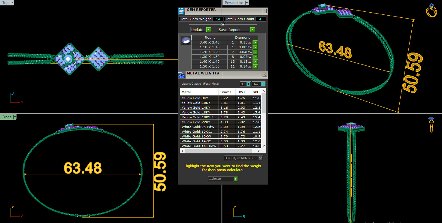 Diamond Bracelet animation renders 3dm stl details 3D print model_4