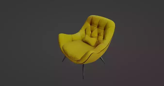 Mid-Century Modern Velvet Armchair  