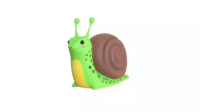 Cartoon Snail v003 - 3D Model Low Poly  Low-poly 3D model