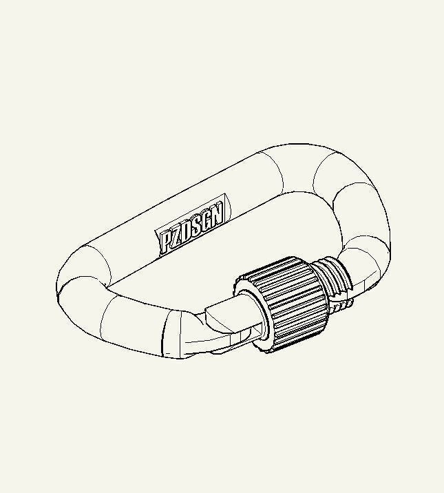 Carabiner Alpine 3D print model_4