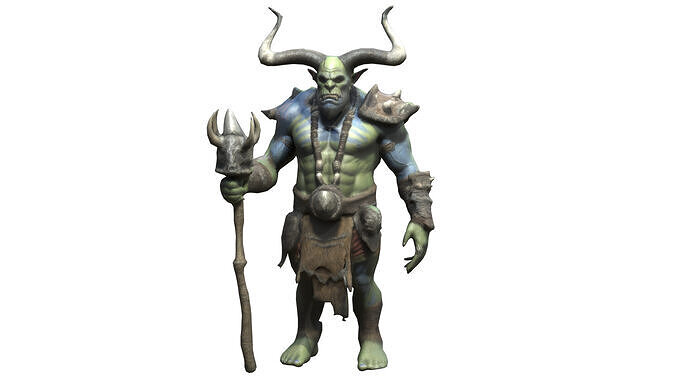 Orc shaman Low-poly 3D model