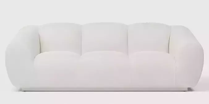 Brianna Cream Velvet Sofa White