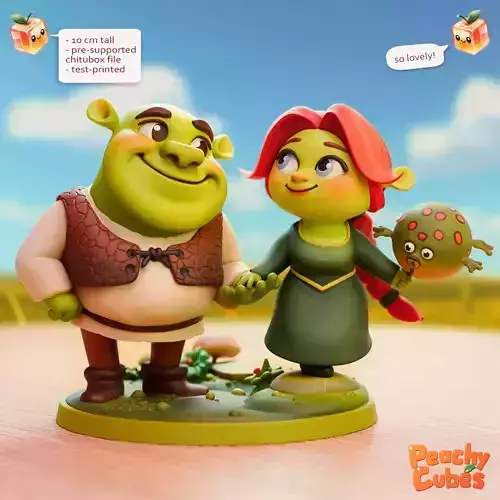 Shrek and Fiona 3D print model