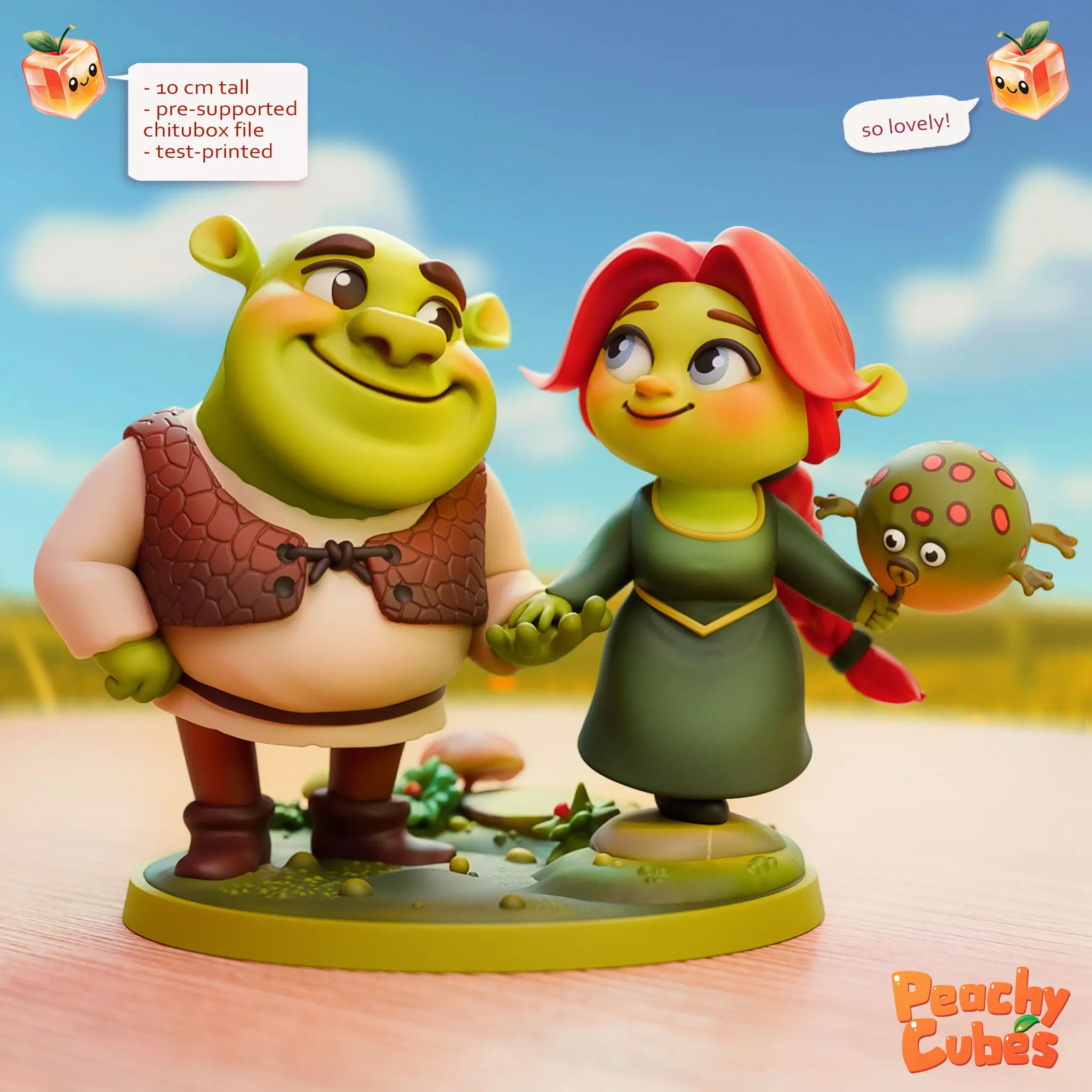 Shrek and Fiona 3D print model_0
