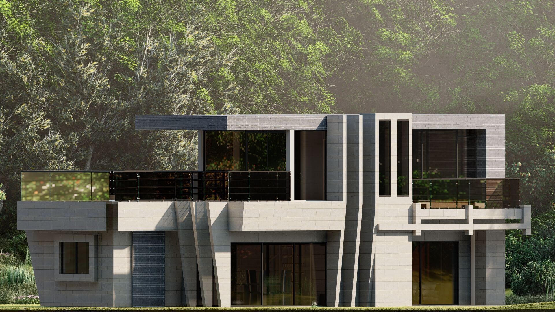 Casa Scene-villa-modern house 3D model_5