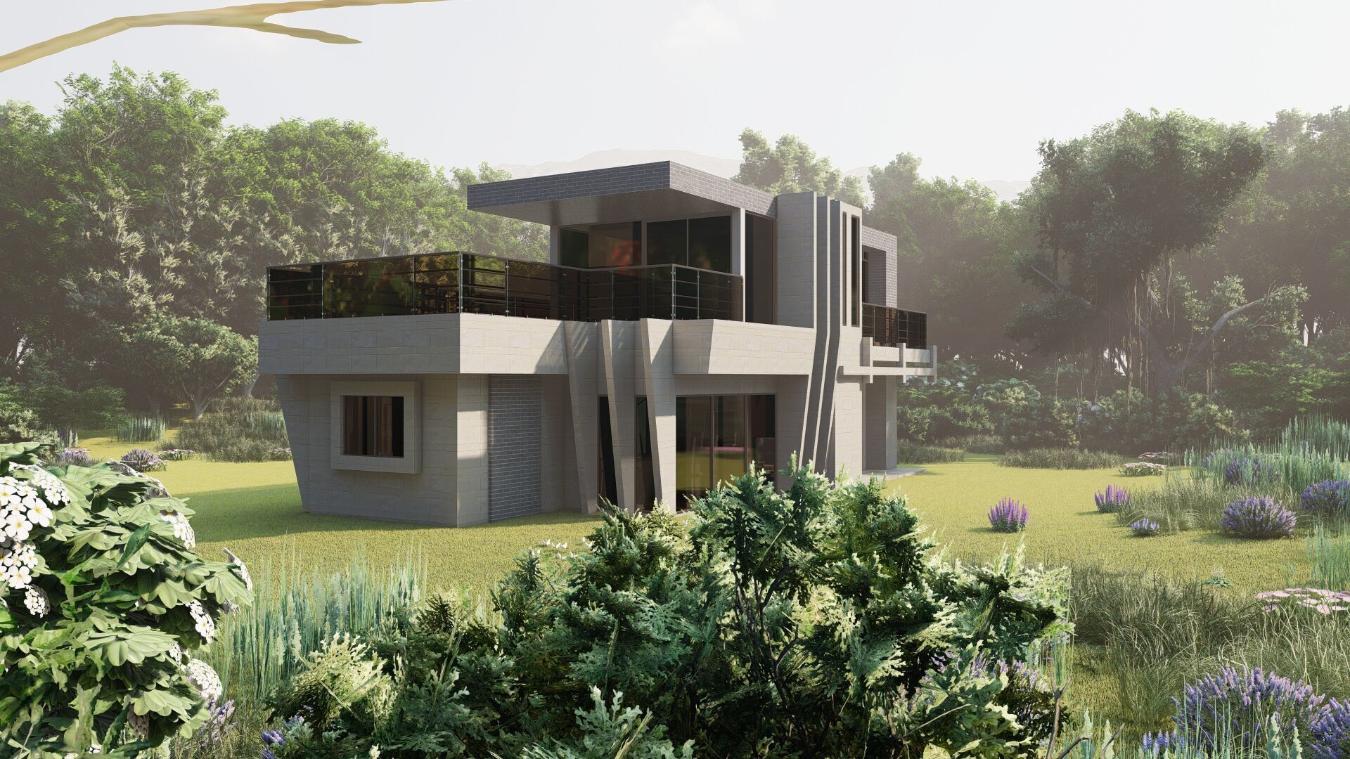 Casa Scene-villa-modern house 3D model_18