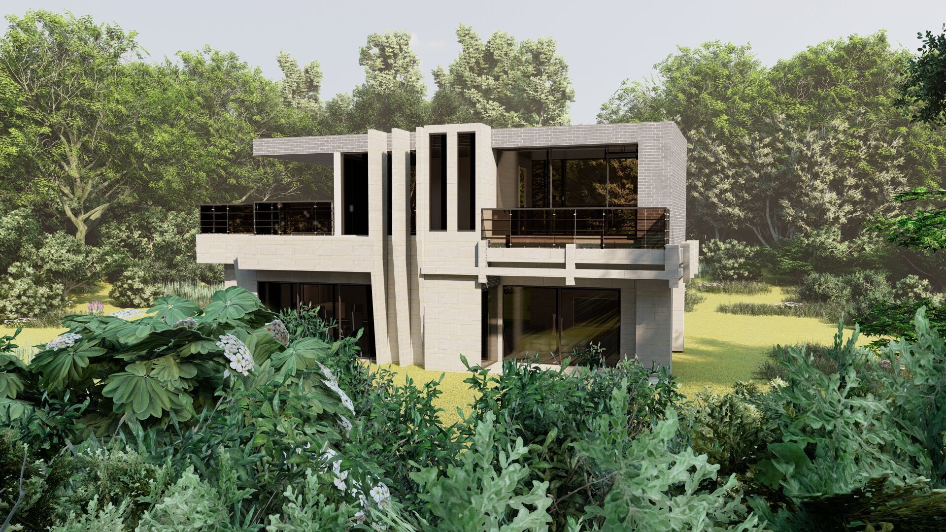 Casa Scene-villa-modern house 3D model_2