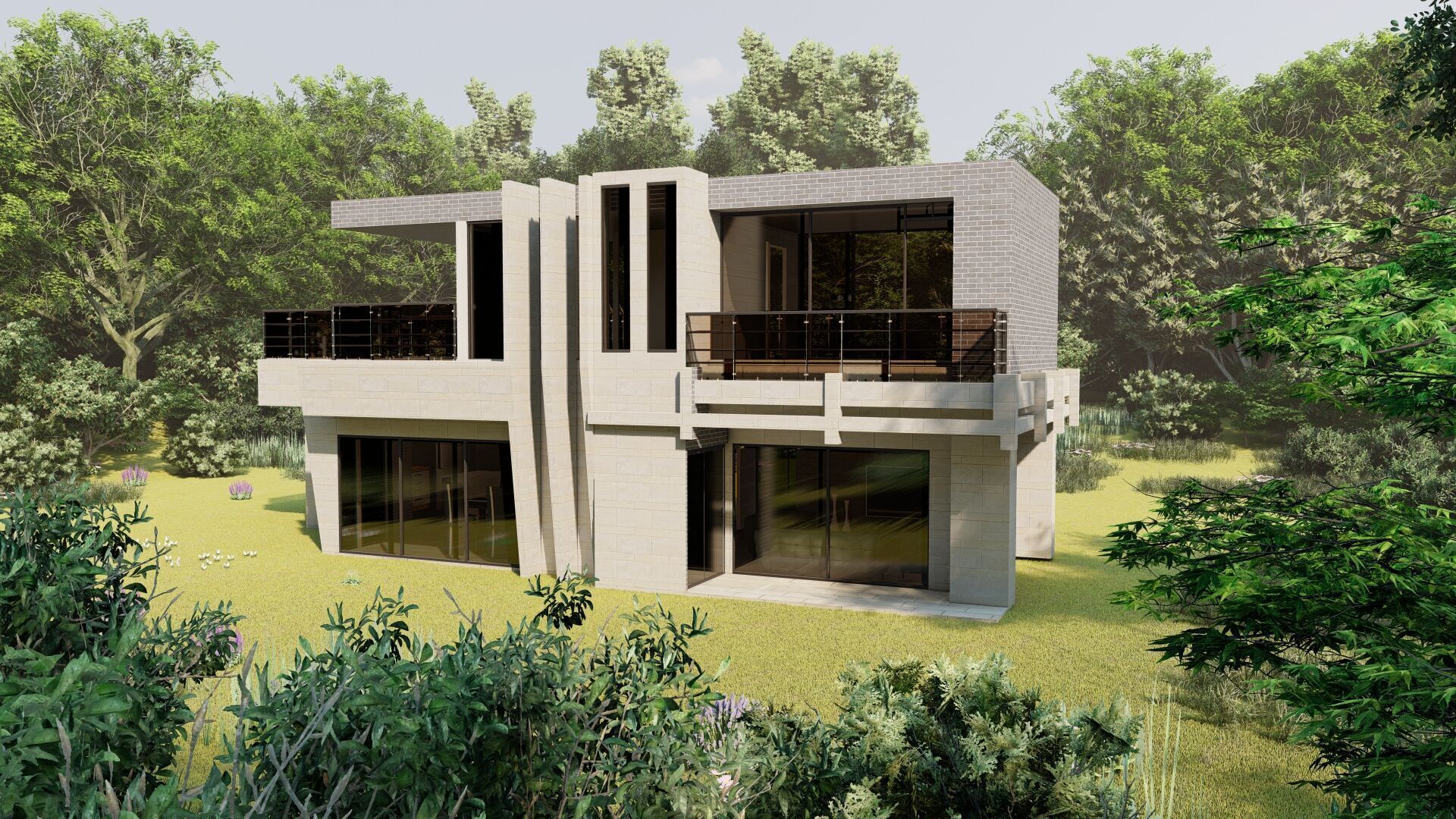 Casa Scene-villa-modern house 3D model_9