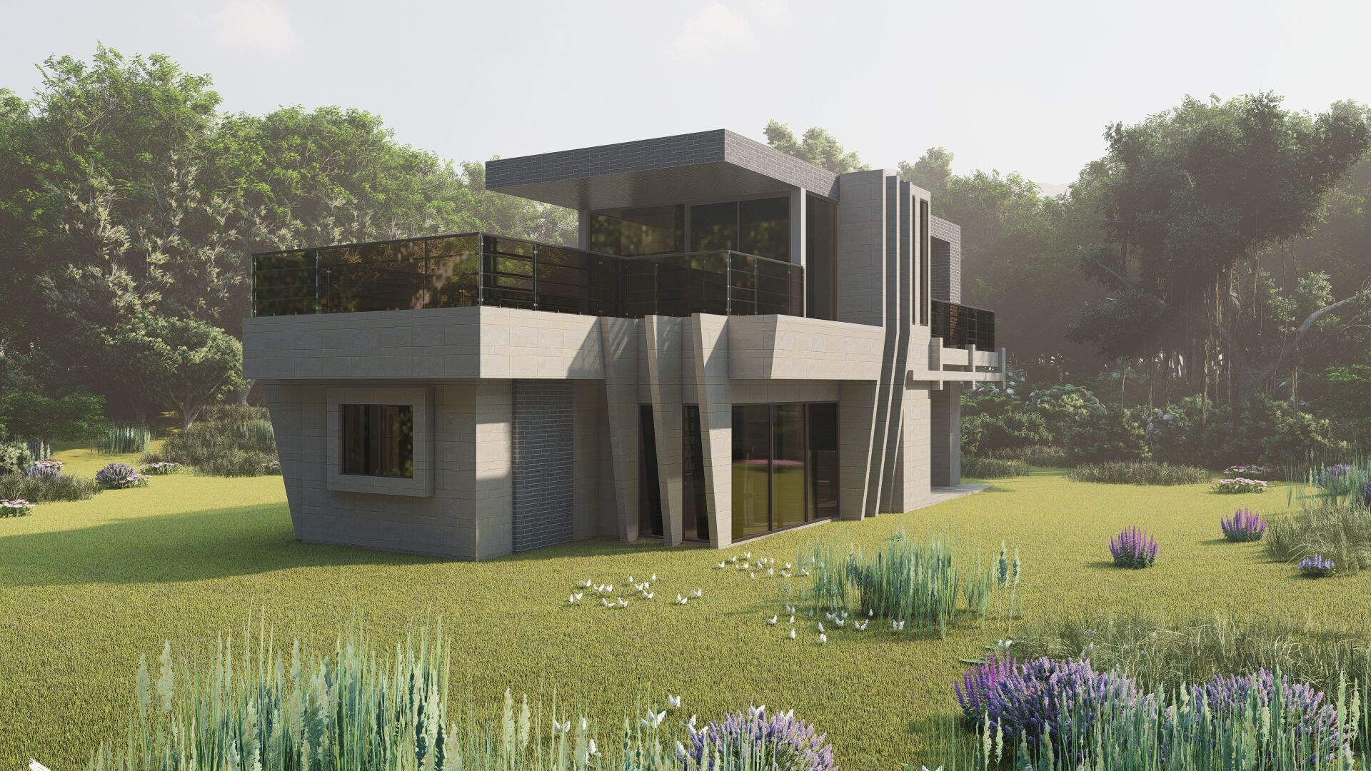 Casa Scene-villa-modern house 3D model_3