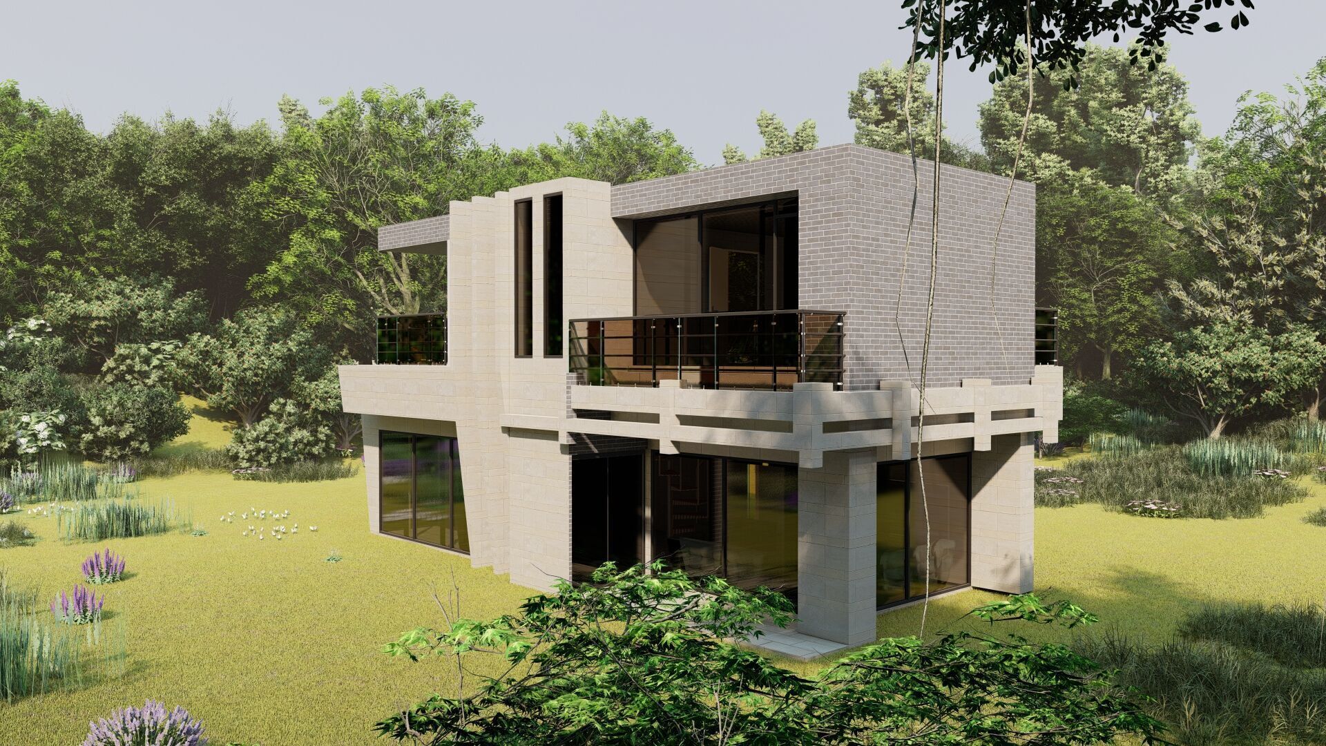 Casa Scene-villa-modern house 3D model_8