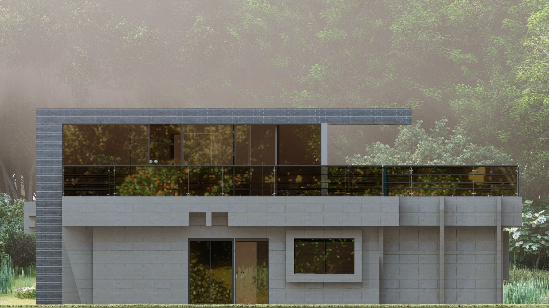 Casa Scene-villa-modern house 3D model_14