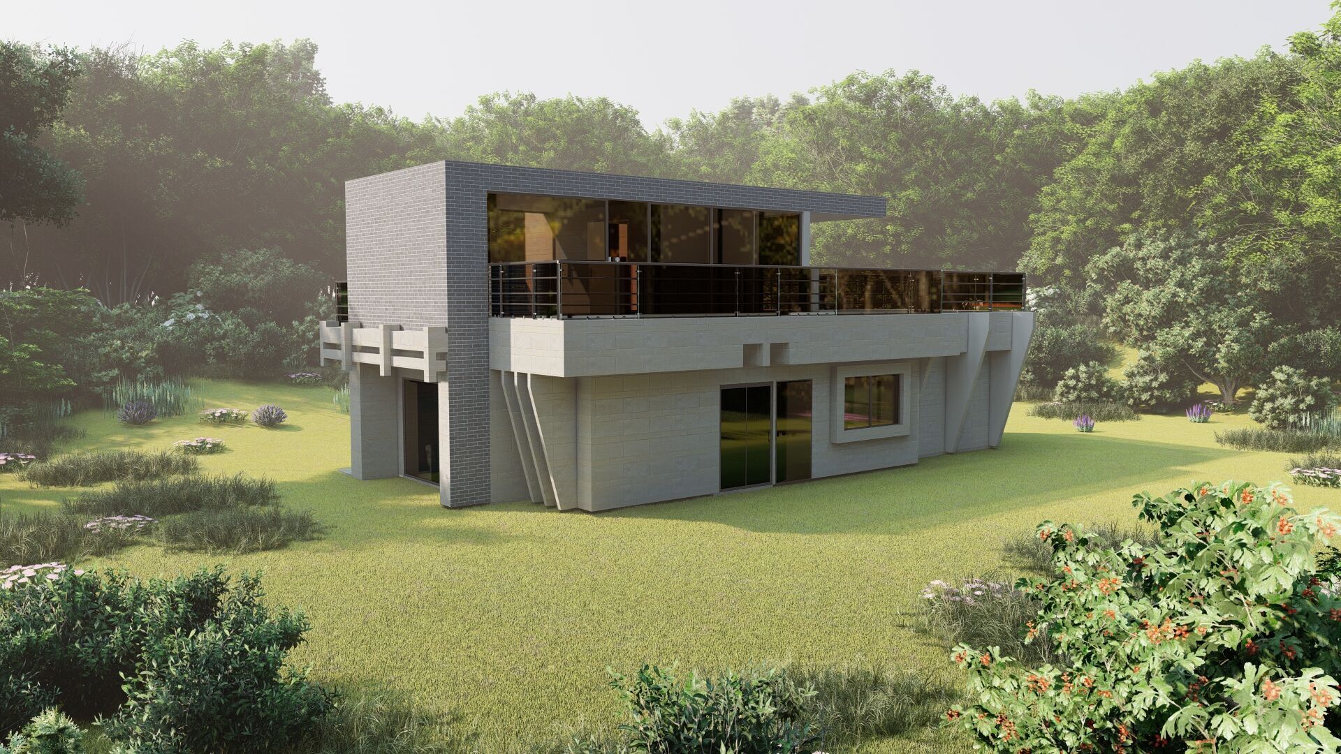 Casa Scene-villa-modern house 3D model_7
