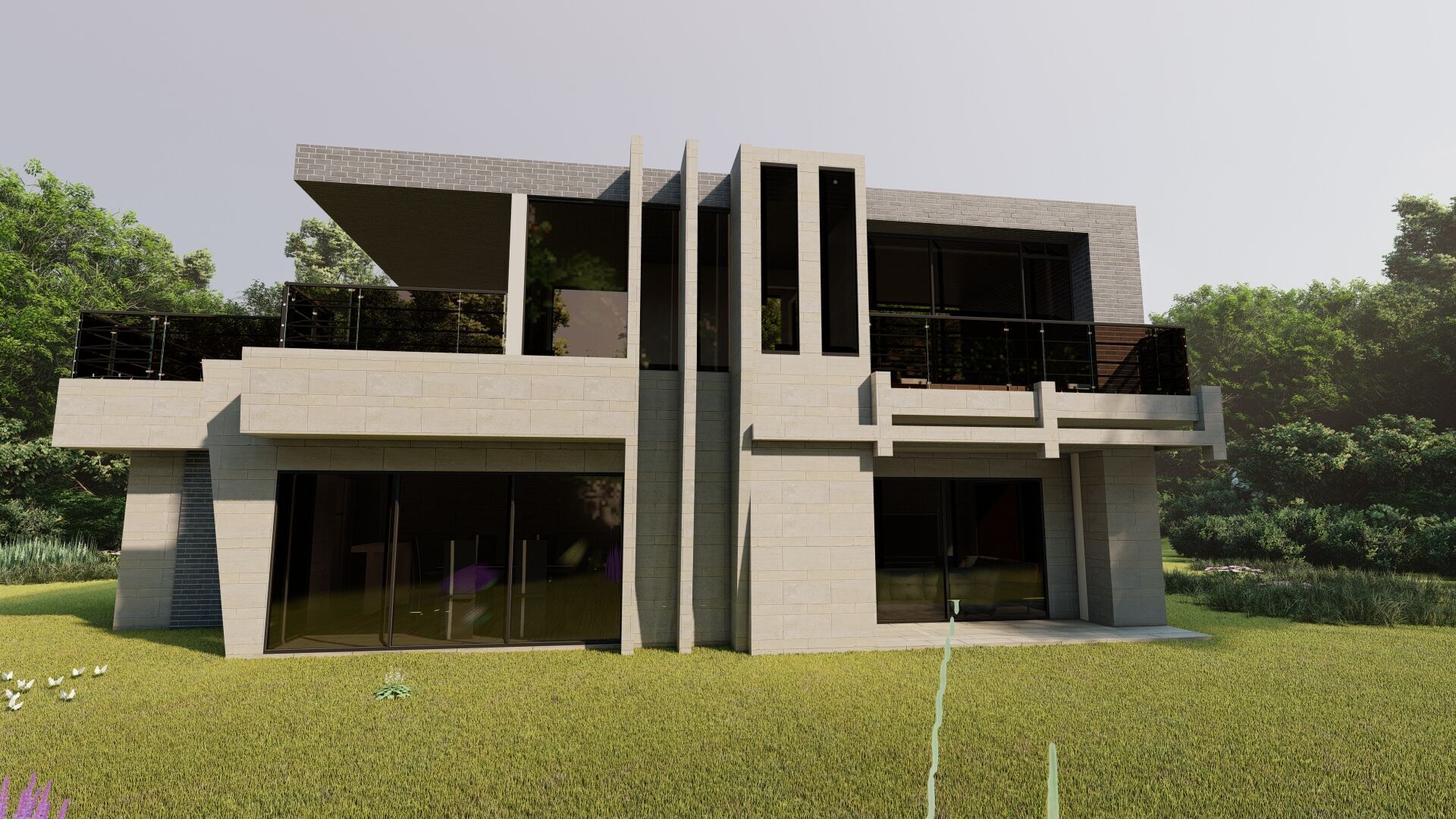 Casa Scene-villa-modern house 3D model_4