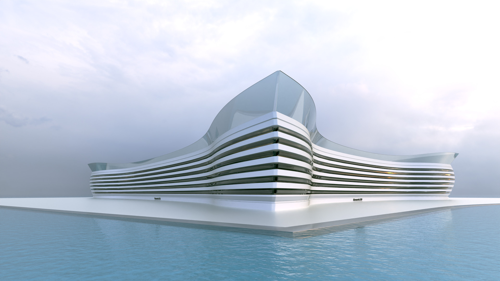 Futuristic Building Concept V2-05 3D model_9