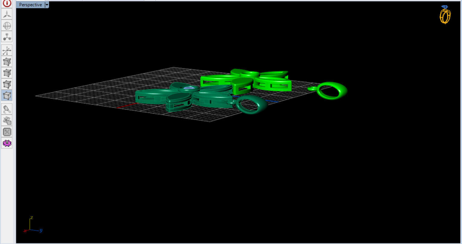 cute flower pendant with a diamond with bezel setting  3D print model_23