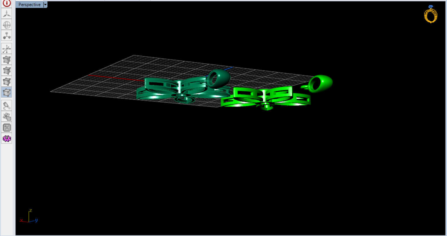 cute flower pendant with a diamond with bezel setting  3D print model_25