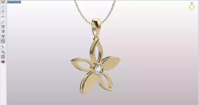 cute flower pendant with a diamond with bezel setting 