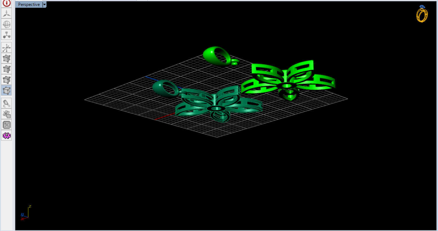 cute flower pendant with a diamond with bezel setting  3D print model_12