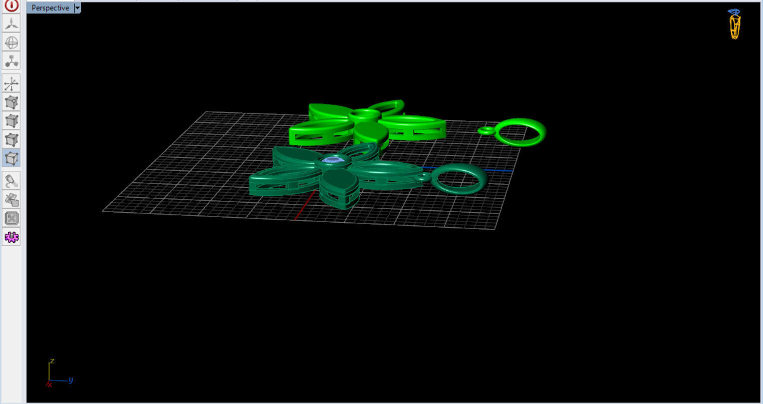 cute flower pendant with a diamond with bezel setting  3D print model_26