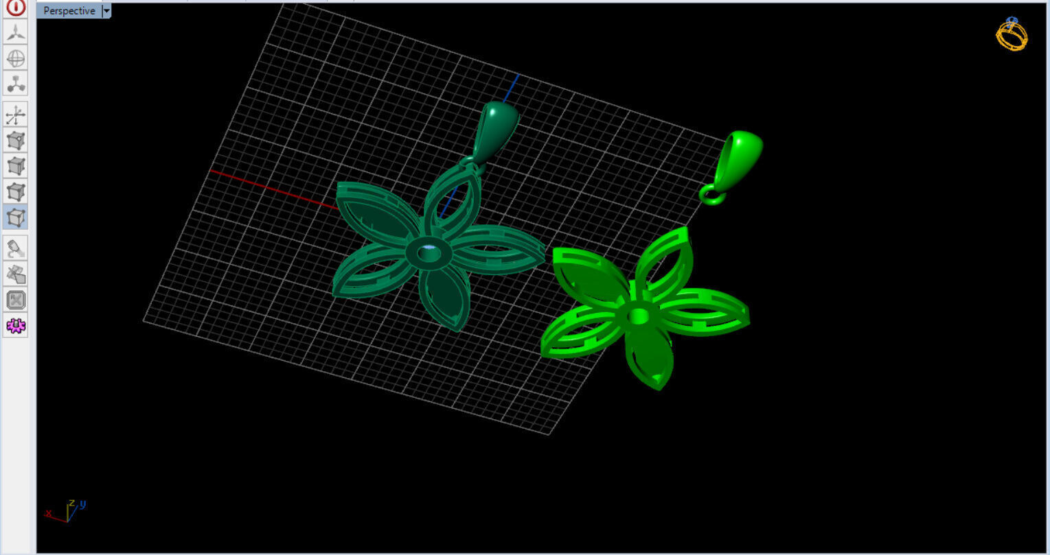 cute flower pendant with a diamond with bezel setting  3D print model_27