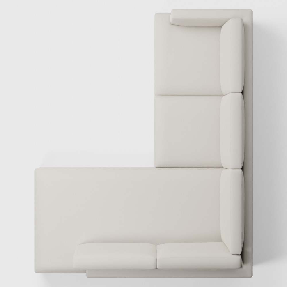 Haven Sectional Set 01 Left Arm Sofa Terminal Chaise Low-poly 3D model_12